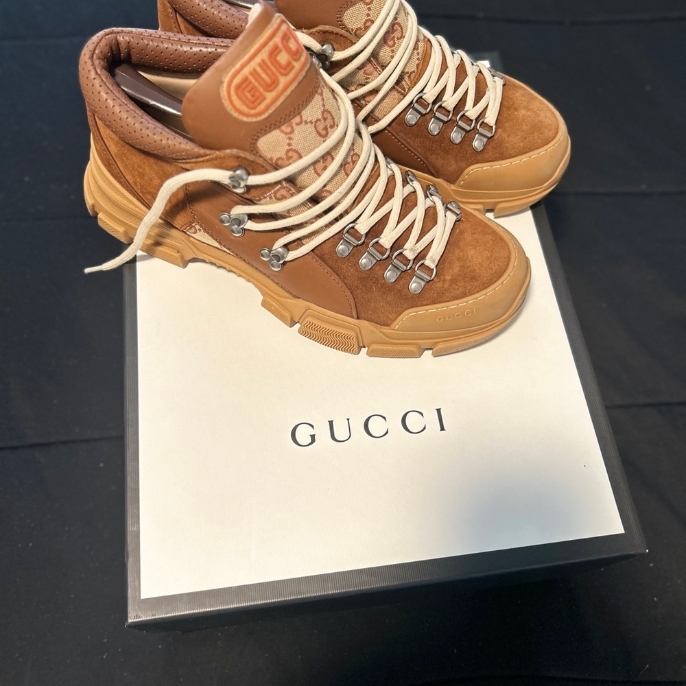Gucci GG Canvas Leather Boots - Picture 3 of 8